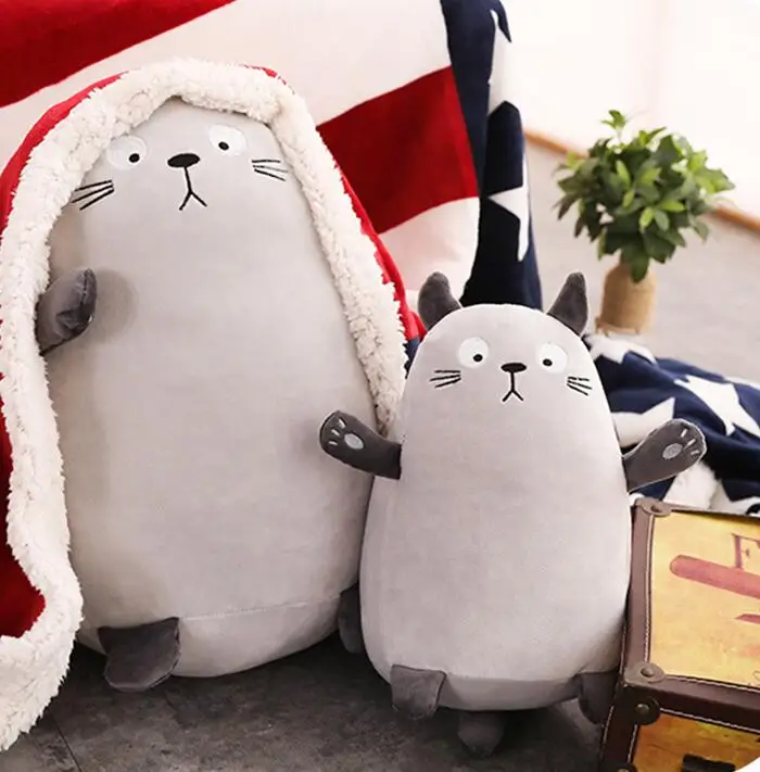 

1pc 30cm 45cm cartoon fat cat gray totoro very soft plush doll waist pillow cushion stuffed toy children home decoration gift