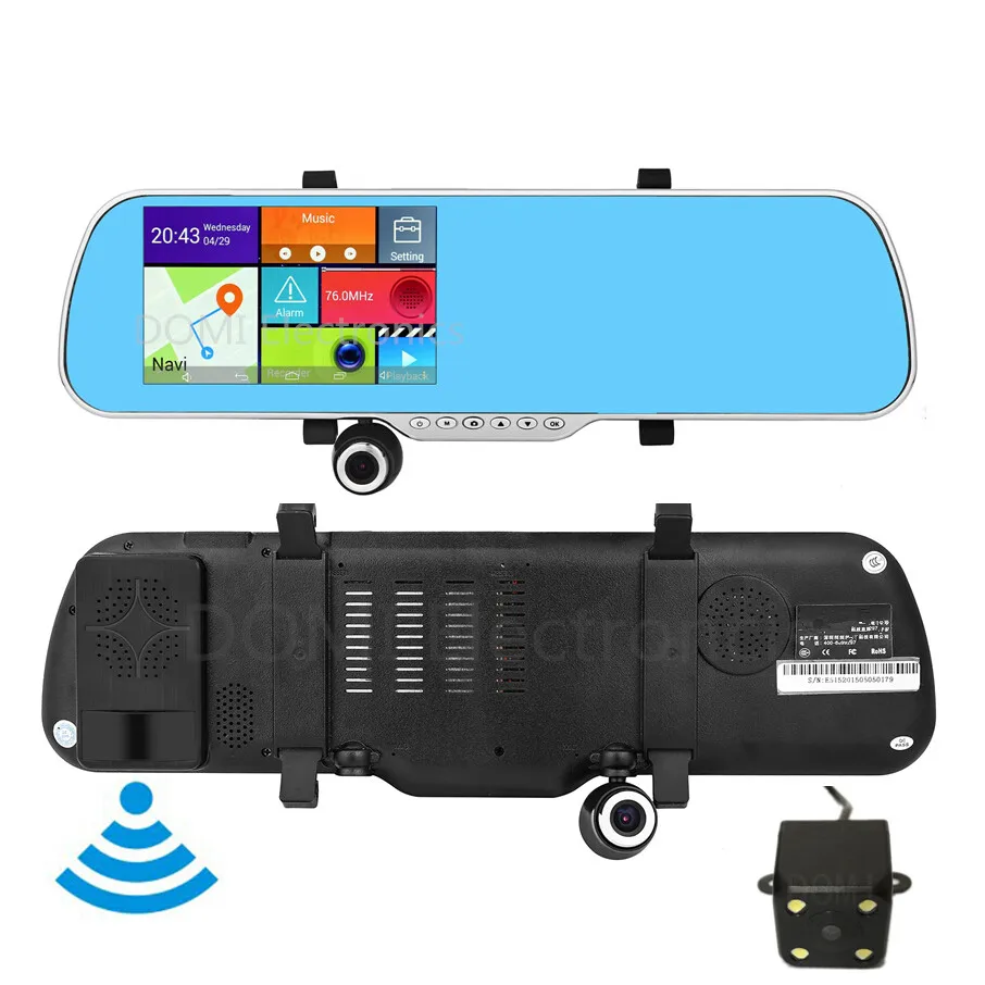 New 5 inch GPS Android Mirror GPS Navigation DVR Rear View Camera Radar