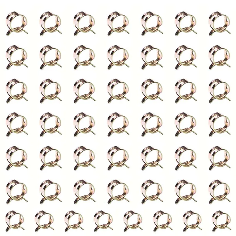 

50pcs 6mm Fuel Oil Line Hose Spring Clip Water Pipe Air Tube Clamp Fastener New