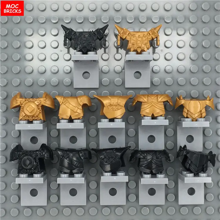 Набор MOC DIY игрушки средневековые Рыцари римские щит оружие ручной печати шлем