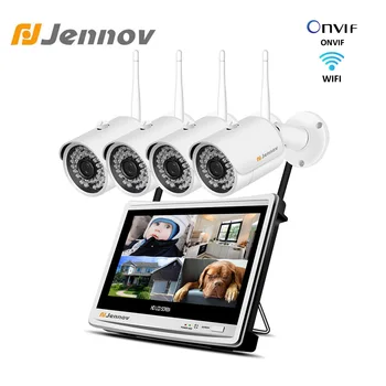 

Jennov Home Security NVR Wifi Wireless Security Camera System CCTV Camera P2P HD Video Surveillance Outdoor 12 Inch LCD Monitor