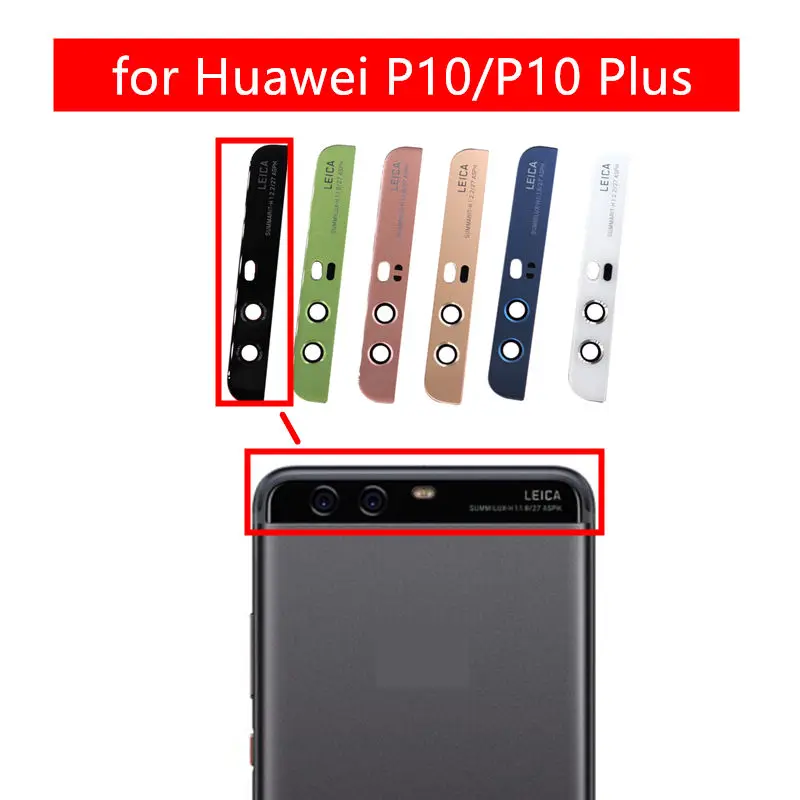 Для huawei P10/P10 Plus камера со стеклянным объективом задняя вспышка Батарея дверная верхняя крышка с клеем для huawei P10 запасные части