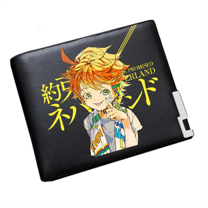 The Promised Neverland Cosplay Unisex Short Purese Pu Leather Wallet Slim Money Coin Bag Anime ID Card Holder Cartera Mujer