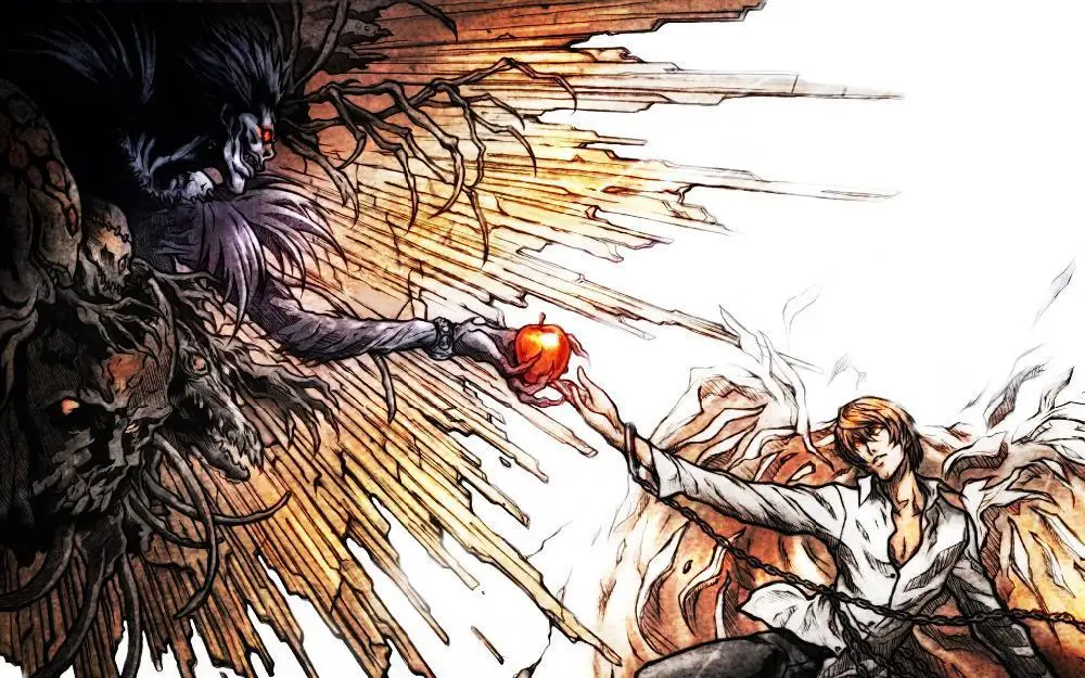 P0263 Death Note Light Yagami Ryuk Anime Pommes Décoration Impression 40x60 cm dans Peinture et