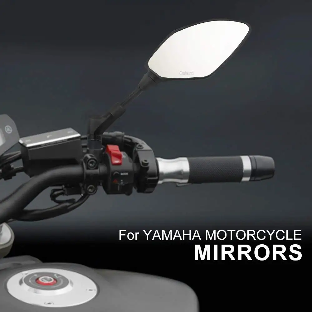 Черный руль мотоцикла Зеркала заднего вида алюминиевые боковые зеркала заднего вида 10 мм для Yamaha MT-25 MT-03 MT-09 FZ-09