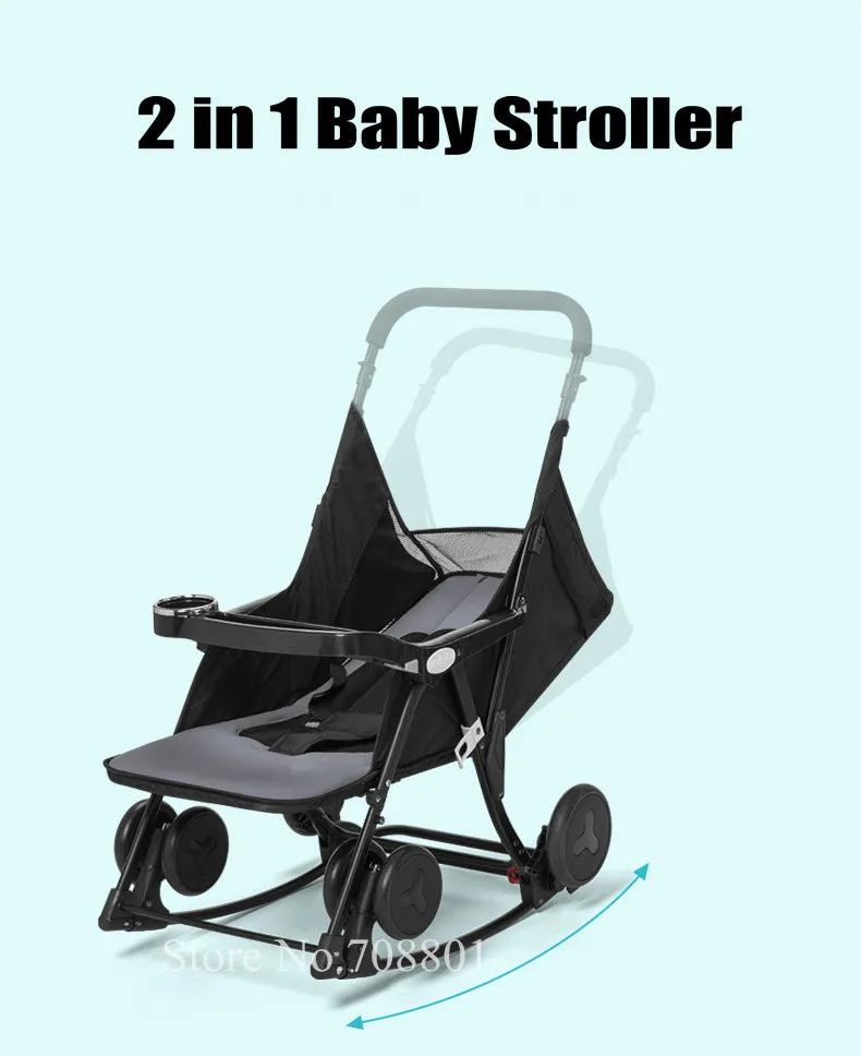 2 в 1 детская коляска, может меняться на детскую качалка-колыбель, компактная складная детская коляска с подушкой в подарок, новорожденное детское удобное кресло