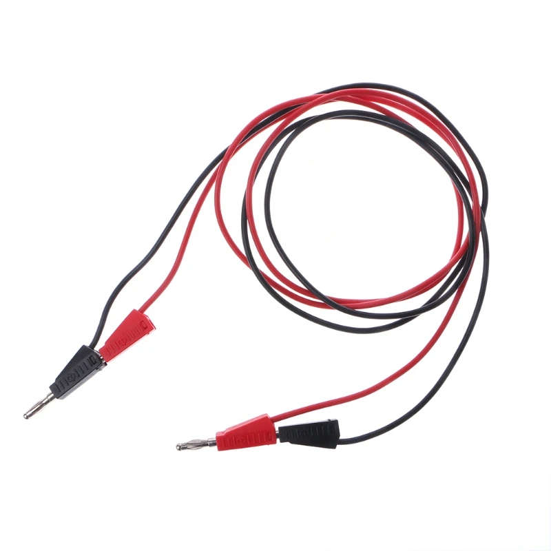

Newest 10Pcs/lot 4mm Banana Plug To Banana Plug Test Probe Leads Cable Red+Black 1M Drop Ship