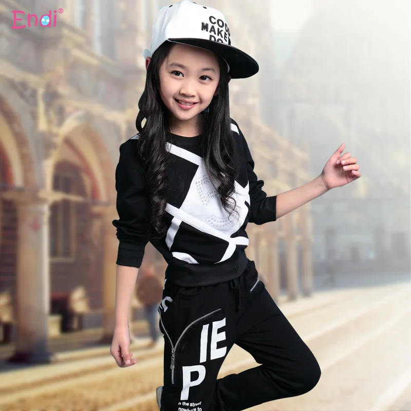 

Spring&Autumn causal girl sweatshirt and pants set Korean digital cool sport coat for 4-14yrs girls kids children clothes set