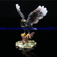 Птицы в дереве ручной работы, инкрустированные драгоценными камнями эмалированная металлическая коробка для безделушек