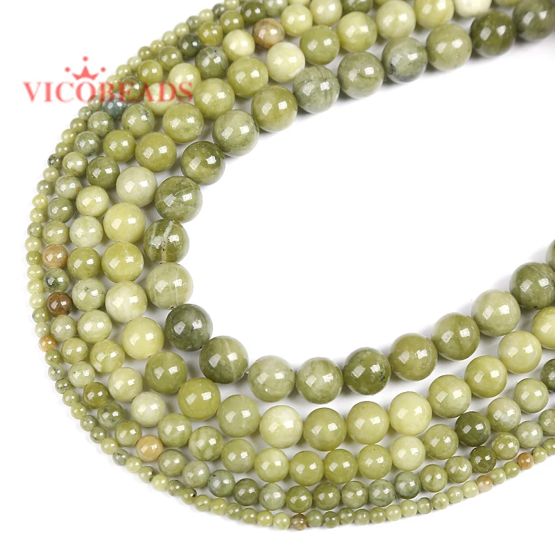 

Natural Stone Green Jaspers Round Beads 15" Strand 4 6 8 10 12MM Pick Size For Jewelry Making