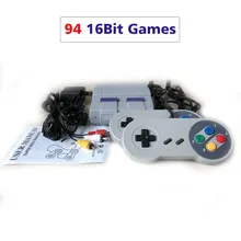 10 шт./лот 16 бит Мини ТВ игровая консоль Поддержка AV Ретро игровая консоль Встроенная 94 16bit Игры Портативный игровой плеер NTSC