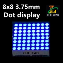 10 шт./лот 8*8 точек синий свет светодиоды точечный матричный дисплей 3,75 мм цифровой дисплей ряд общий анод