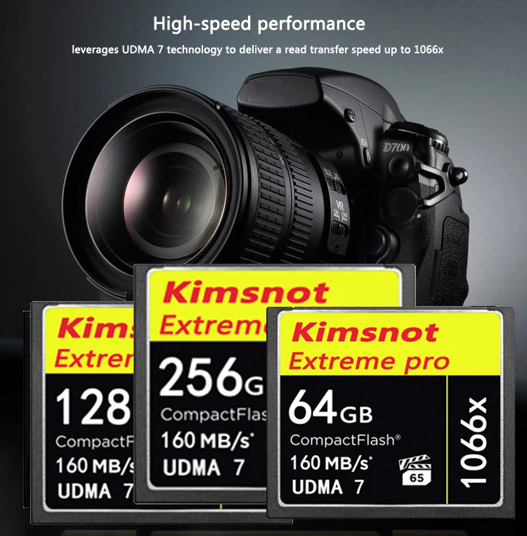 Карта памяти Kimsnot 1066x32 GB 64GB 128GB 256GB CF CompactFlash Compact Flash Card 160 МБ/с. UDMA7