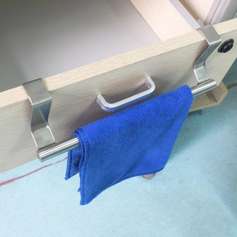 Стойка для хранения из нержавеющей стали для ванной комнаты держатель для кухонных полотенец Шкаф Вешалка на Шкаф Дверь Висячие мешочки полка