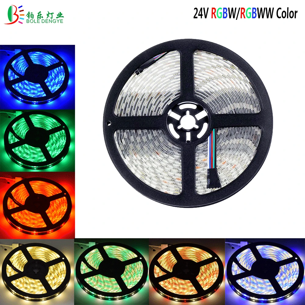 

DC24V SMD 5050 RGBW LED Strip Waterproof IP65 60LED/M RGB White Warm White Flexible Rope Light 5M 300LED Diode Tape