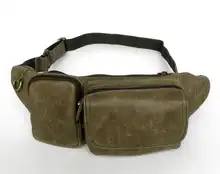 Fashion vintage waist packs bag men genuine cowhide leather waist bag leather small bags for male