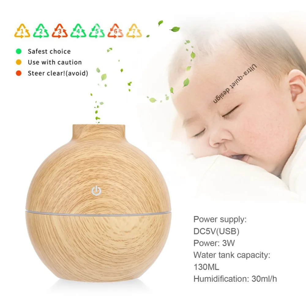 

USB Mini Atomization Humidifier Wood Essential Electric Aroma Diffuser Mist Maker for Home