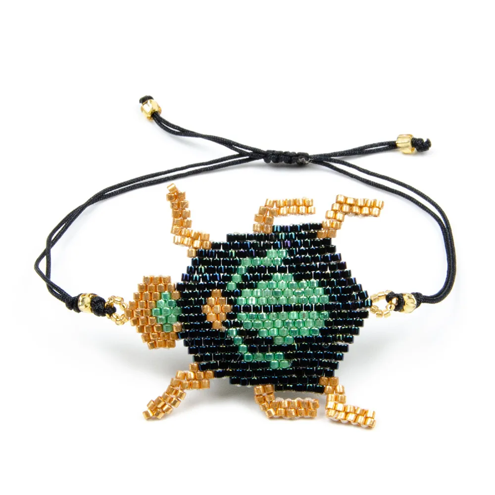 

Shinus MIYUKI Bracelet Beetle Ladybug New Collection Black Bileklik Instagram Fashion Boho Chic Style Bijoux Miyuki Jewelry 19