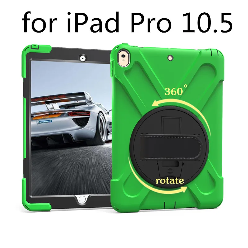 Чехол для Apple New iPad Air Pro 10,5 дюймов ': A1701 A1709. Детский безопасный противоударный защитный мягкий силиконовый+ жесткий чехол - Цвет: Cao Green-haidao10.5