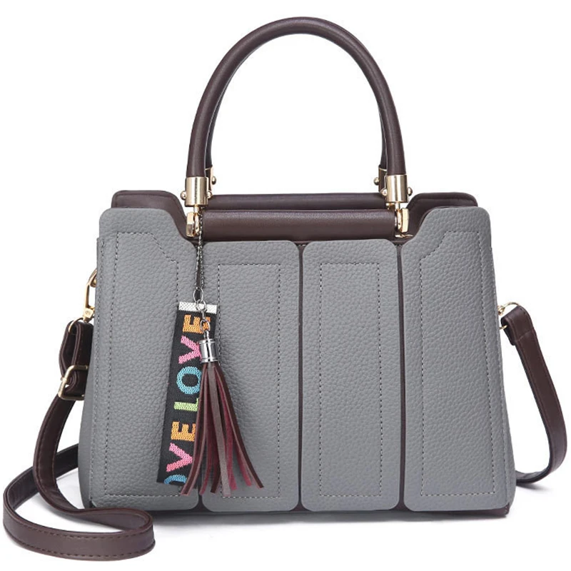 

AUAU-Women'S Leather Portable Messenger Bag Female Fashion Girl Shoulder Bag Ladies Handbag