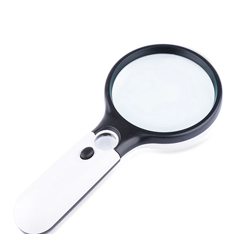 HD handheld 10x magnification reading magnifier with LED light old