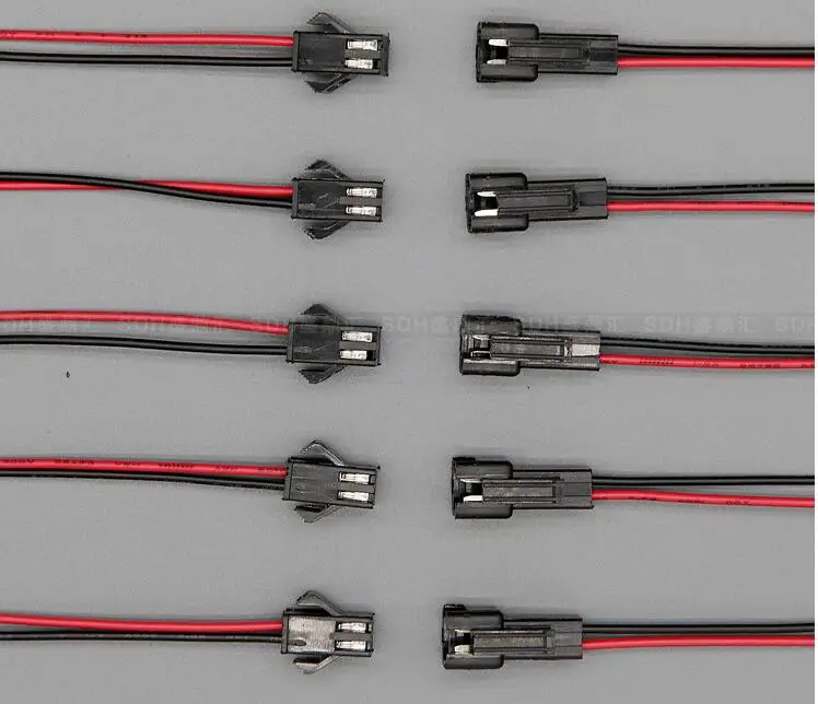 SM 2P2.54mm gabinete bloqueio conector do cabo masculino feminino para um par (este pacote é de 10 conjuntos)