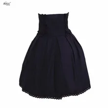 Женская юбка в стиле Лолиты, модная трапециевидная юбка в стиле Лолиты, Женская бальная юбка Ainclu, черная хлопковая Плиссированная Юбка До Колена