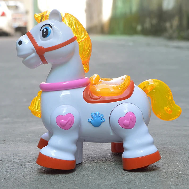 Cartoon horse Electric Toy Interactive Electric Pet swith Music & Light Learning Toys for Children Xmas Gifts