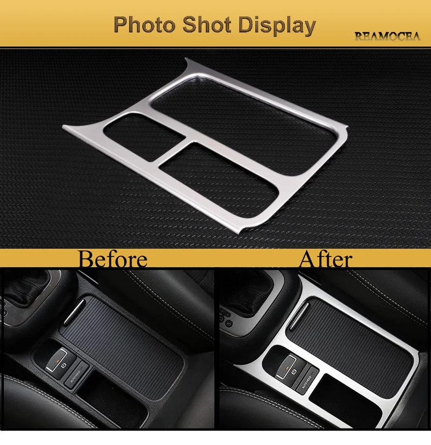 For Volkswagen VW Tiguan 2010 To 2015 Car Cup Holder Frame Cover Center Console Trim Armrest Storage Cover 1pc Car-Styling  1