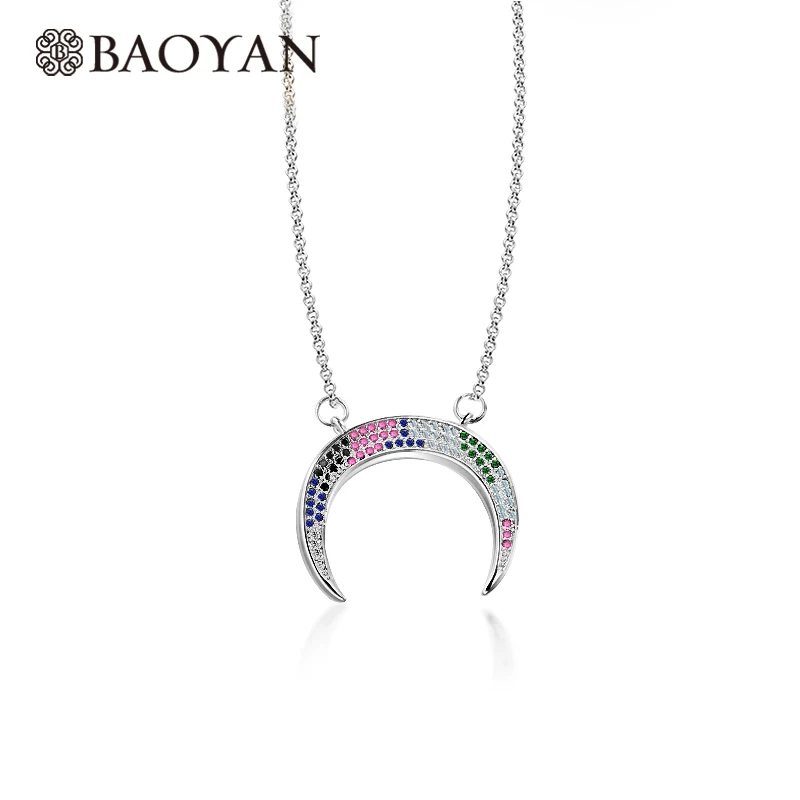 BAOYAN Boho хрустальные подвески в форме Луны ожерелье для женщин Женская Золотая
