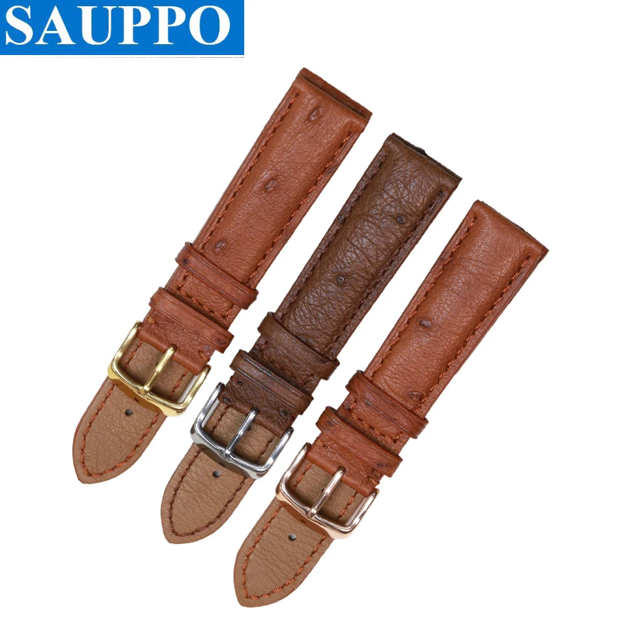 Ремешок для наручных часов SAUPPO Южная африканская кожа страуса кожаный ремешок