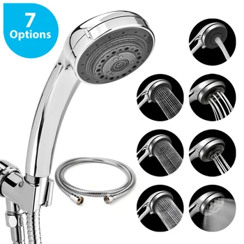 

7 Spray Options Handheld Shower Head And Vacuum Suction Cup Shower Head Holder Bracket High Pressure Water Saving Showerhead Kit