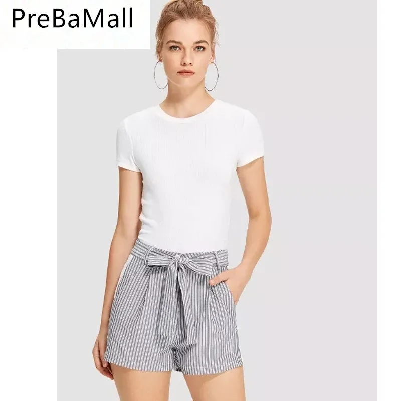 2019 New Style Striped Women Shorts Fashion Hot Ladies Sexy Summer Casual Shorts High Waist Beach Bow Trouses C113 2019 New Style Striped Women Shorts Fashion Hot Ladies Sexy Summer Casual Shorts High Waist Beach Bow Trouses C113