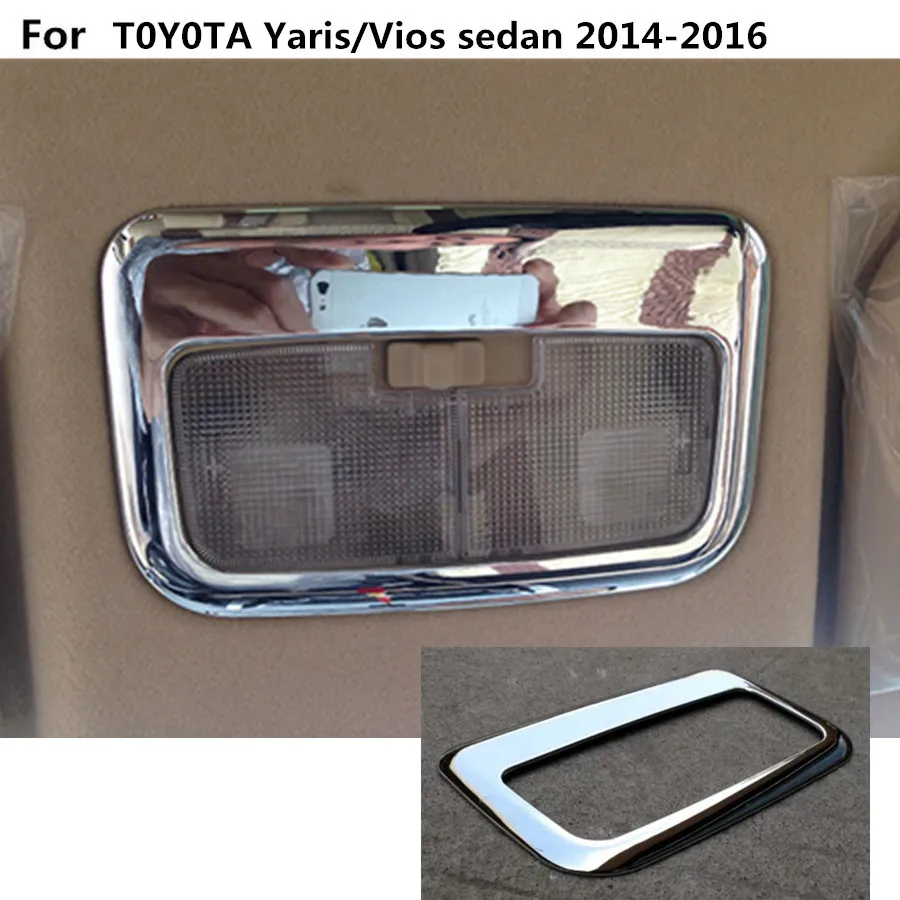 

Car cover stick front head read reading switch light lamp frame trim 1pcs For Toyota Vios/Yaris sedan 2014 2015 2016