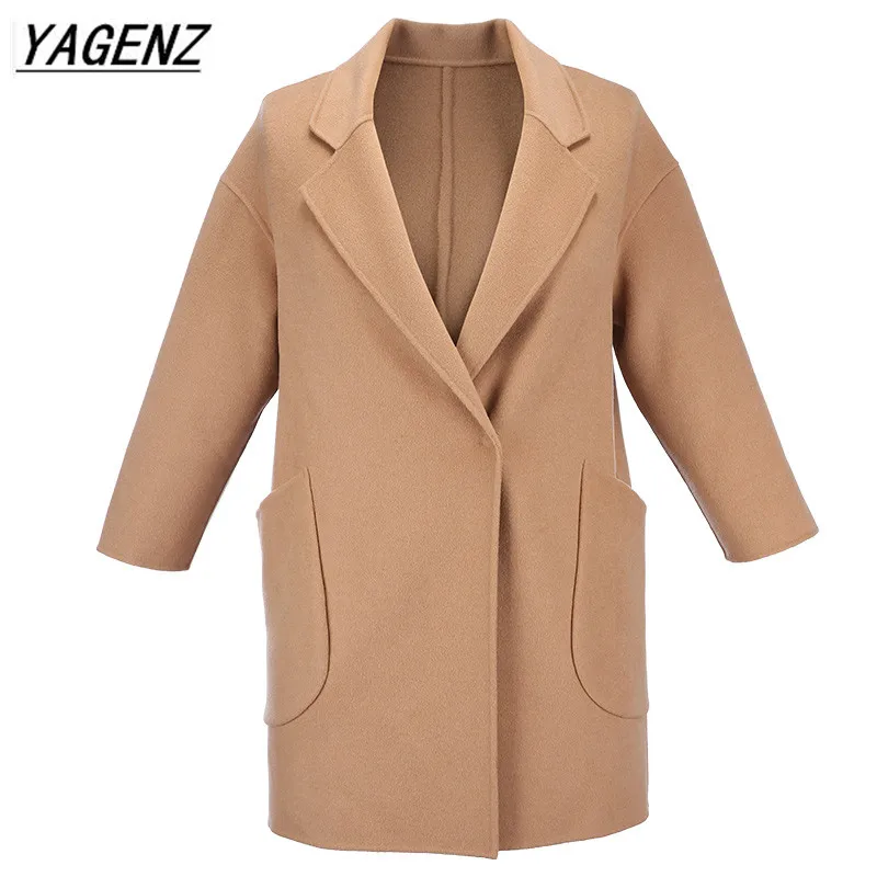 Haut red Qualité B138 Laine Blue De Hiver Taille Haute Longue Veste Chaud Femmes Pardessus Unie dark Couleur 6xl Double Velours Plus La Gamme 2018 Camel qRRp7SOwx