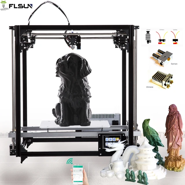 Best Price 2019 Flsun cube Large Printing Area 3D Printer 260x260x350mm Large size Auto leveling 3D-Printer Diy Kit Heated Bed Filament