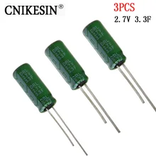 Cnikesin 3 шт. ультраконденсатор 2.7 В 3.3F супер конденсатор 3.3F 2.7 В фарад конденсатор Быстрая зарядка и разряда низкий ESR