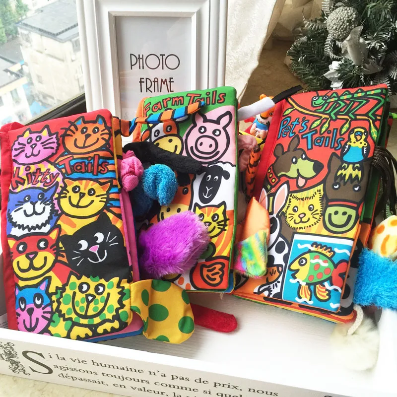 

Cute Animal Style Baby Toys Hot New Infant Kids Early Development soft Cloth Books Learning Education Unfolding Activity Books