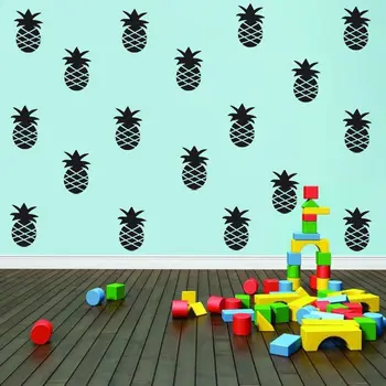 Pegatinas de pared con diseño de piñas de 18 uds, Vinilos Decorativos para el hogar, pegatinas extraíbles impermeables para dormitorio infantil SYY140