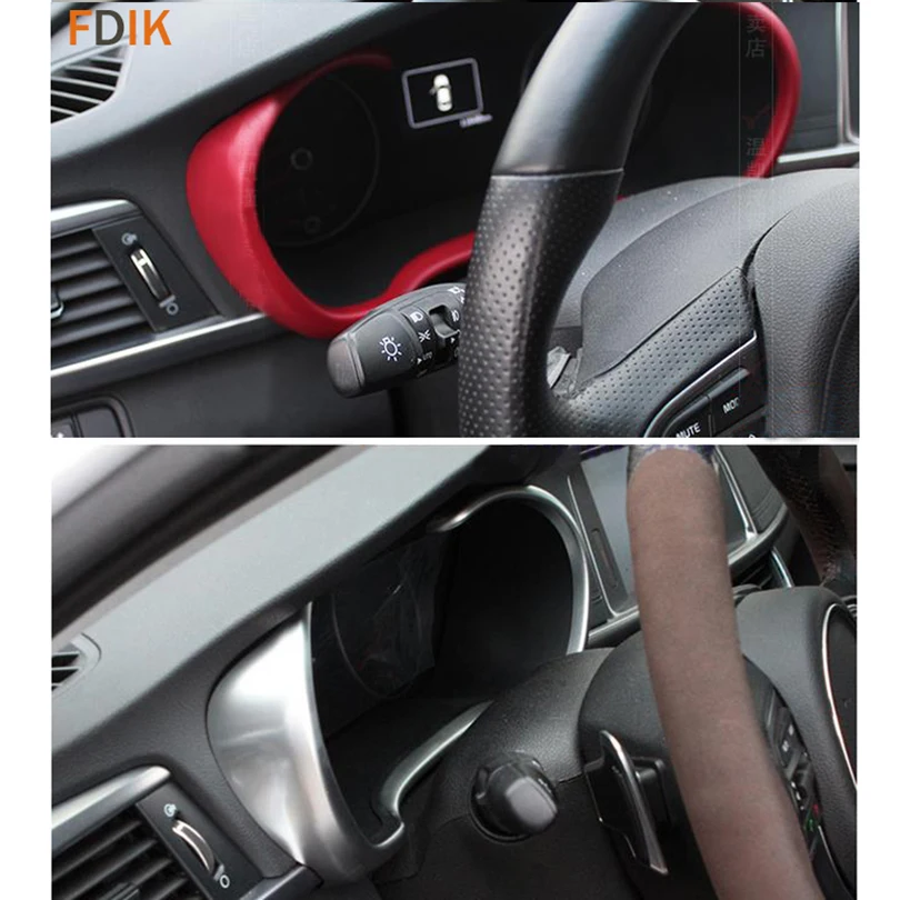 

Matte Chrome and Red Interior Instrument Dash Boad Panel Trim Cover Accessories for Kia K5 2016 2017