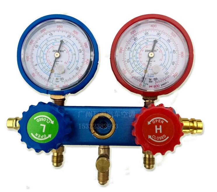 Автомобильный Кондиционер хладагент манометр группа R134A, R22, R404A, R410A автомобильный Кондиционер инструмент для ремонта