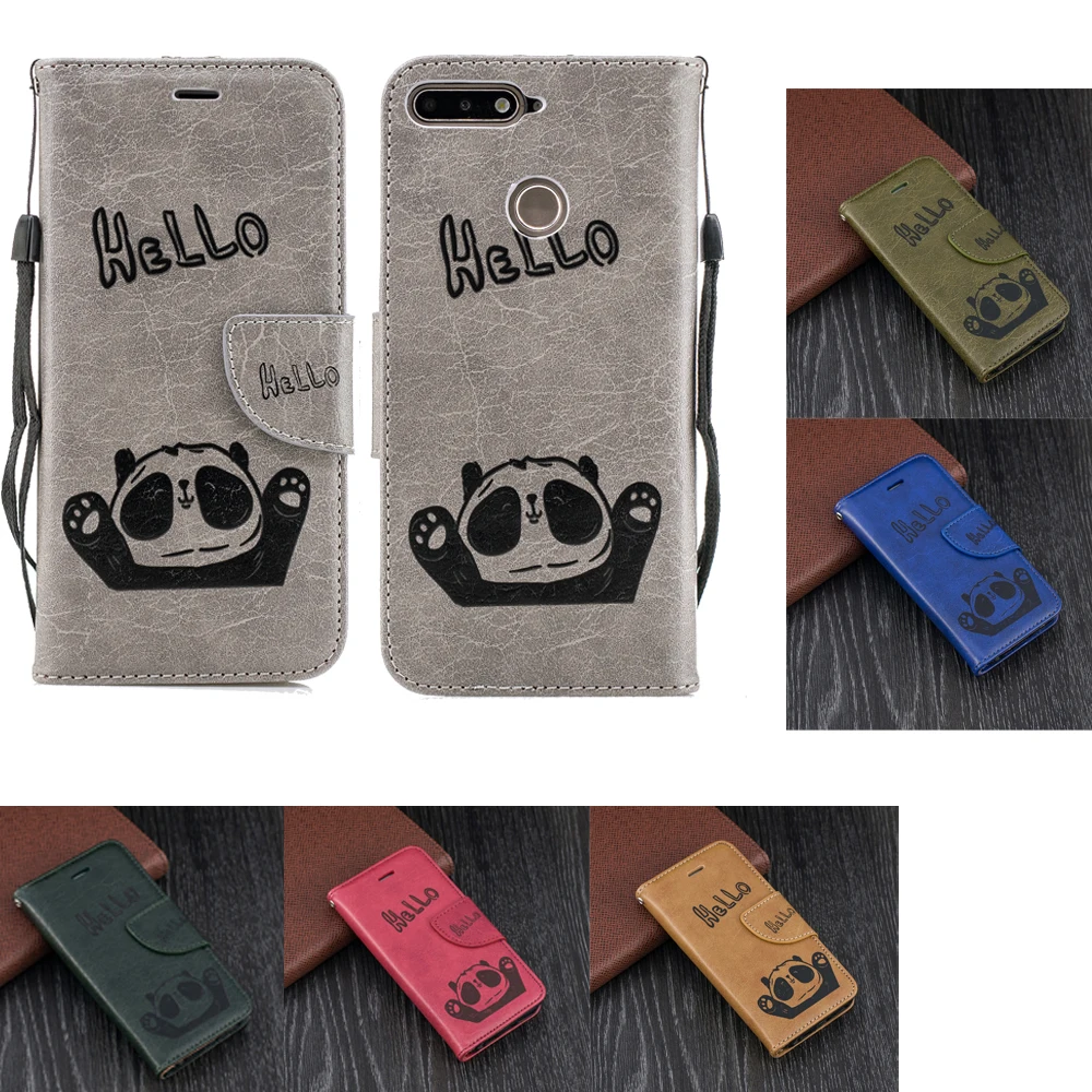 

For Huawei Honor 7C/Y7 2018 Back Cover Phone Case For Huawei Honor 7A 7X Wallet Capa Leather Flip Retro Protection Coque