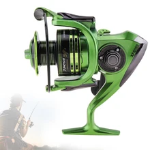 6000 СЕРИЯ 13+ 1 Шариковые подшипники 4,7: 1 цельнометаллическая Складная Рыболовная катушка зеленого цвета с ручкой EVA