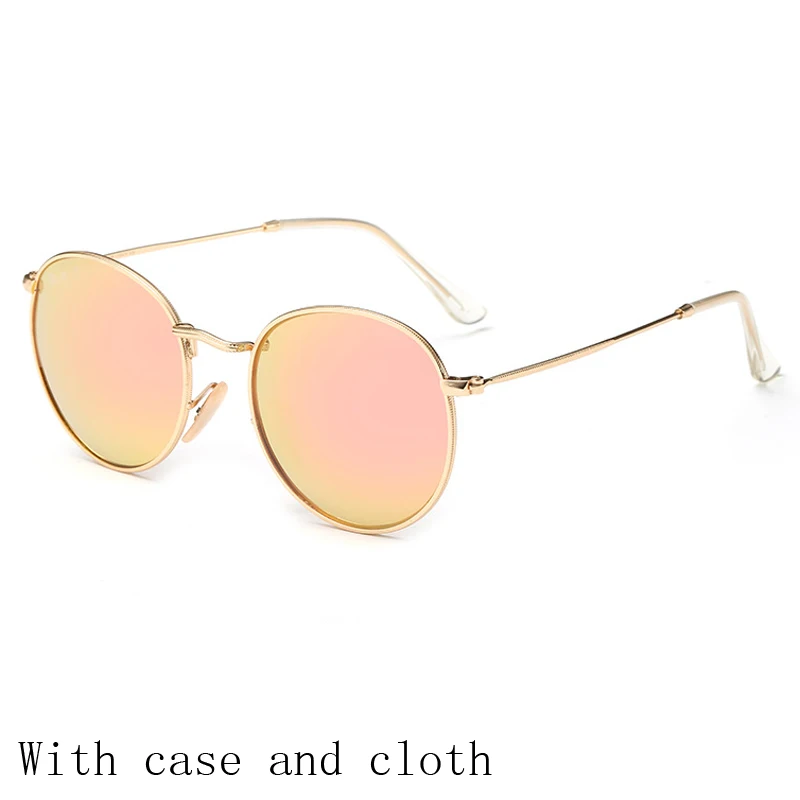 Vintage Round Sunglasses Women men female brand Metal Frames Mirror Lenses Sun Glasses For women retro Male oculos de sol