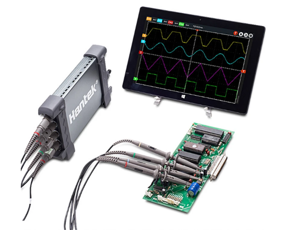 

Hantek 6254BC Hantek6074BC Hantek6104BC Hantek6204BC PC USB Oscilloscope 4 CH 250MHz 1GSa/s waveform record and replay function