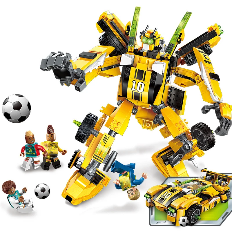 

567pcs Children's educational building blocks toy Compatible Legoingly city Century Football Gold Foot Deformation Robot gifts