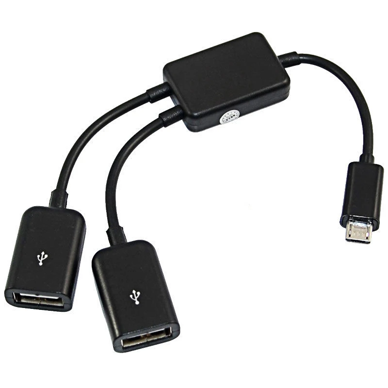 

Micro USB / Type C to 2 OTG Dual Port HUB Cable Y Splitter Micro-USB Type-C Adapter Converter for Tablet Android Mouse Keyboard