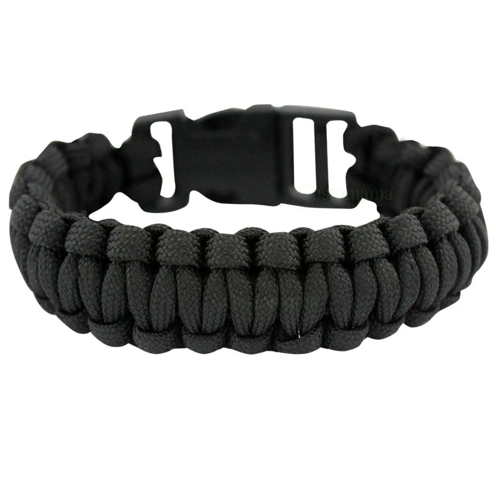 Camping Hiking Outdoor Survival Rope Paracord Bracelets Black Green