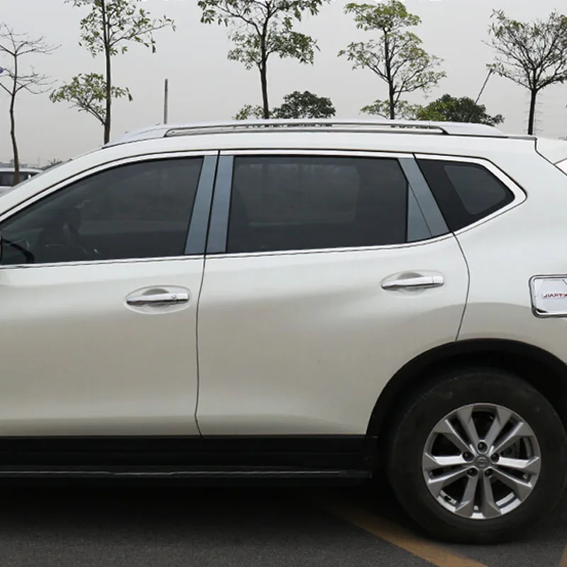 Для Nissan Rogue X Trail XTrail T32 2014 2018 полосатая Черная Стильная накладка на дверь окно