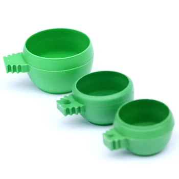 

Green Color Round bird Feeder Parrot Bowl Food Cup Thrush Feed Bowl Cage Accessories D515A